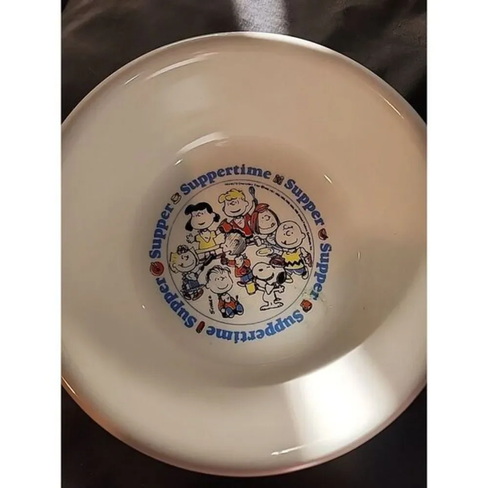 ~Vintage 1968 Peanuts Gang Suppertime Bowl~Restaurant Ware~Charlie Brown~Snoopy~